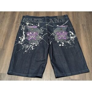 RAW BLUE Premium Clothing Denim Shorts Mens Size 42 Embroidered‎ Accents